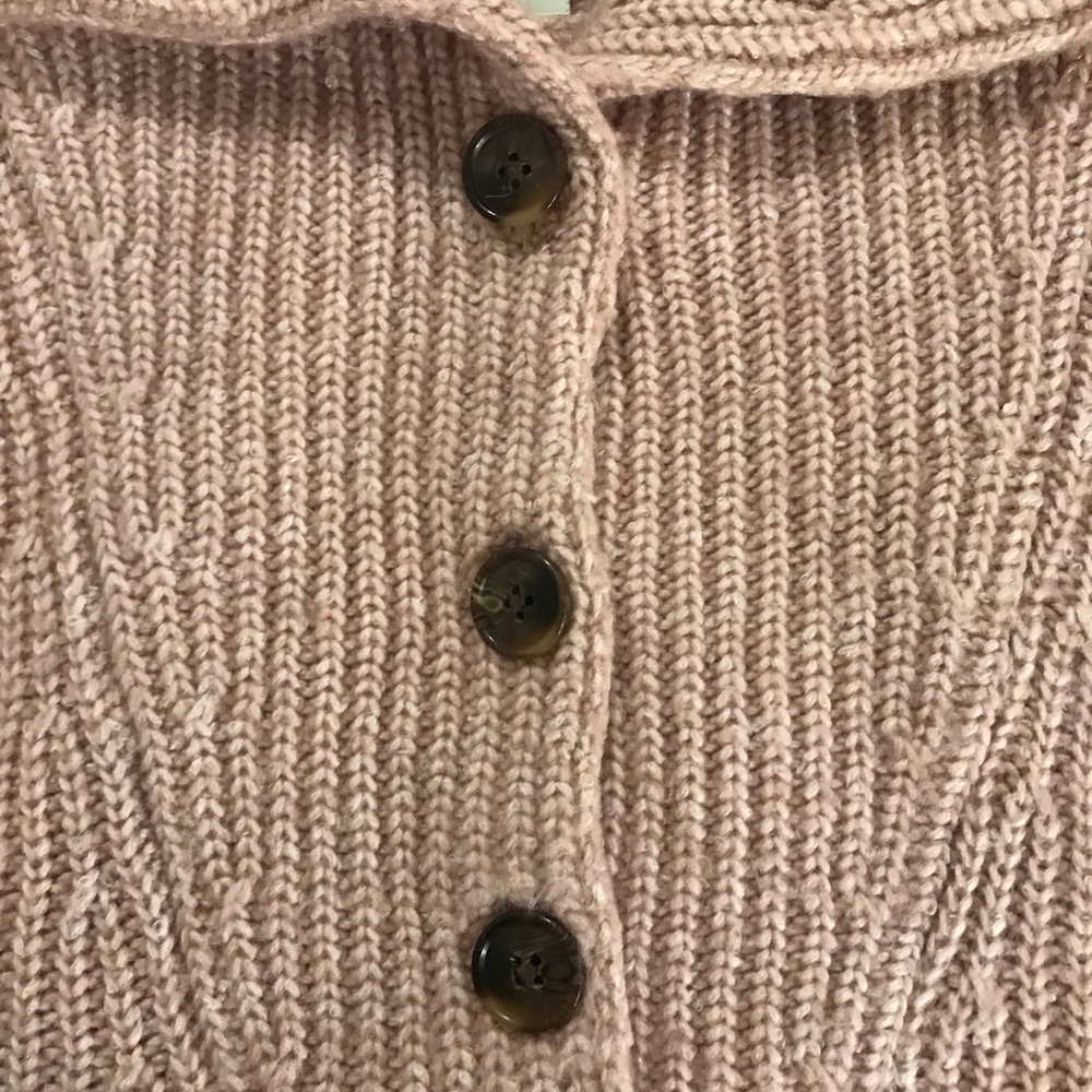 VARLEY Sweater Pink Peverel/Ribbed-Knit Button SZ M - Picture 9 of 12